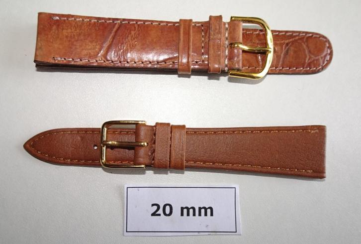 Horlogebandje Leder 20mm, Sieraden, Tassen en Uiterlijk, Overige Accessoires, Nieuw, Ophalen of Verzenden