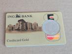 ING BANK coincard met 1 gulden 1939 geseald, 1 gulden, Zilver, Ophalen of Verzenden, Koningin Wilhelmina