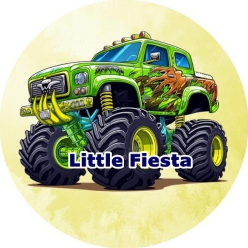 LF3781 icing frosting monstertruck 19cm eetbare taart print, Hobby en Vrije tijd, Taarten en Cupcakes maken, Nieuw, Versiering