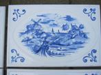 Set van 4 stuks 20x30 cm witte tegel met blauwe afbeelding, Ophalen of Verzenden, Nieuw