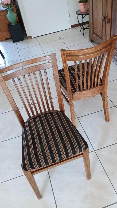Eiken eetkamerstoelen, Huis en Inrichting, Stoelen, Gebruikt, Vijf, Zes of meer stoelen, Hout, Bruin, Ophalen