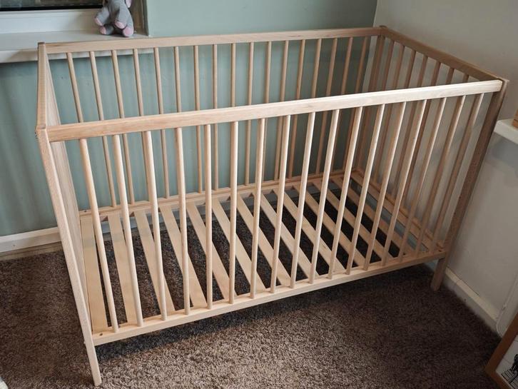 Puck Raw Babybed Beuken Natural 60 x 120 cm, Kinderen en Baby's, Babywiegjes en Ledikanten, Nieuw, Ledikant, Ophalen