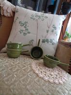 4 Vintage Groene Sausbakjes met Steel ** Mimosa **, Ophalen of Verzenden