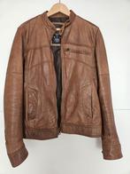 Echte leer jas merk Bershka, Bruin, Maat 48/50 (M), Ophalen of Verzenden, Zo goed als nieuw