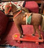 Antiek houten Paardje ( Trekkar) op Wielen, Antiek en Kunst, Ophalen of Verzenden
