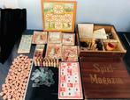 Antieke houten spellen kist Spiel Magazin,schaak,klok hamer, Ophalen, Zo goed als nieuw