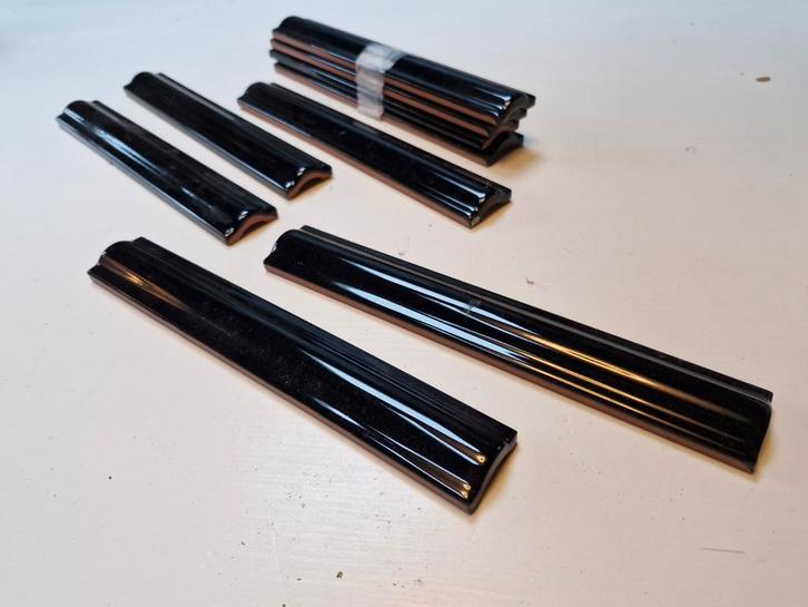 Zwarte sierstrip metro tegels 3x20cm, Doe-het-zelf en Verbouw, Tegels, Nieuw, Wandtegels, Keramiek, 20 tot 40 cm, Minder dan 20 cm