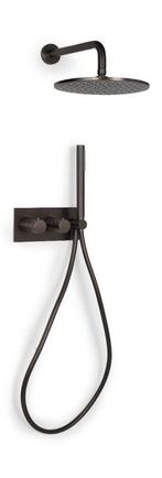Douche thermostaat inbouw + hoofddouche – gun metal, Ophalen of Verzenden, Nieuw, Douche