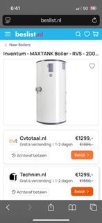 Inventum RVS Boiler INV-HPB 200 Liter, Doe-het-zelf en Verbouw, Geisers en Boilers, Ophalen, 100 liter of meer, Boiler, Minder dan 3 jaar oud