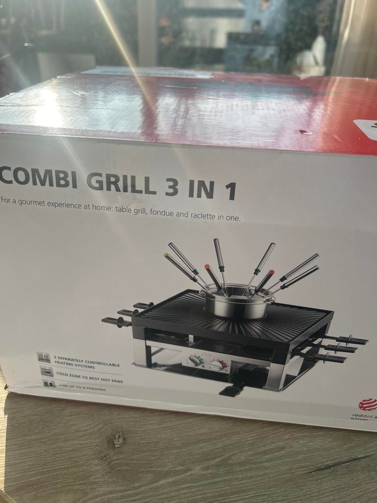 Solis Combi Grill 3 in 1 - Gourmet, Fondue & Raclette!, Ophalen of Verzenden, Nieuw, Elektrisch, Fondueset