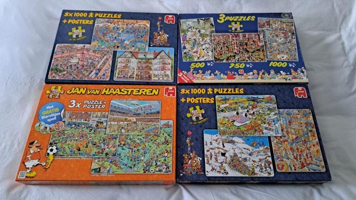 Jan van Haasteren puzzels 500/ 750/ 1000/ 1500 stukjes, Hobby en Vrije tijd, Denksport en Puzzels, Zo goed als nieuw, Legpuzzel