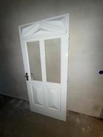 Hardhouten achterdeur met sierwerk, Ophalen, Gebruikt, Buitendeur, 200 tot 215 cm