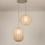 hanglamp taupe lampion tafel bank hoekbank vide hal bed lamp, Ophalen of Verzenden, Nieuw, Stof, 75 cm of meer