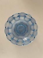 Unieke vintage blauw persglas schaal, Ophalen of Verzenden