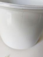 Mooie vintage bloempot pot wit glazuur Ø 18,50 cm, Ophalen