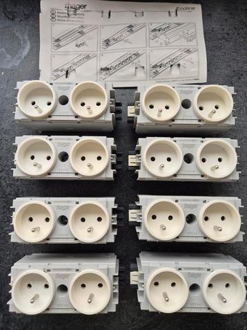 8x Hager Tehalit Evoline Stopcontacten G39989010 beschikbaar voor biedingen