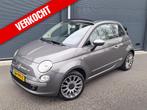 Fiat 500 1.2 Lounge C 2010 Grijs Cabriolet - Half leder, Auto's, Voorwielaandrijving, 4 cilinders, Leder en Stof, Bedrijf