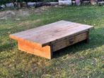 Brutalist salontafel – hardhout, industrieel design, Huis en Inrichting, Tafels | Salontafels, Ophalen, 100 tot 150 cm, 50 tot 100 cm