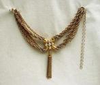 MOSCHINO collier halsband mode vingerhoed - Vintage., Ophalen of Verzenden, Overige materialen, Ketting, Verguld