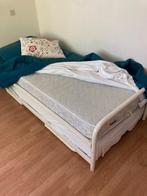 Bed - onderschuifbed, Ophalen, Gebruikt, 90 cm, Wit