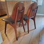 Vintage Eettafelstoelen - Set van 2 arne Hovmand, Huis en Inrichting, Ophalen, Gebruikt, Twee, Bruin