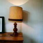 Vintage houten tafellamp jaren 70 / brutalist stijl, Ophalen of Verzenden