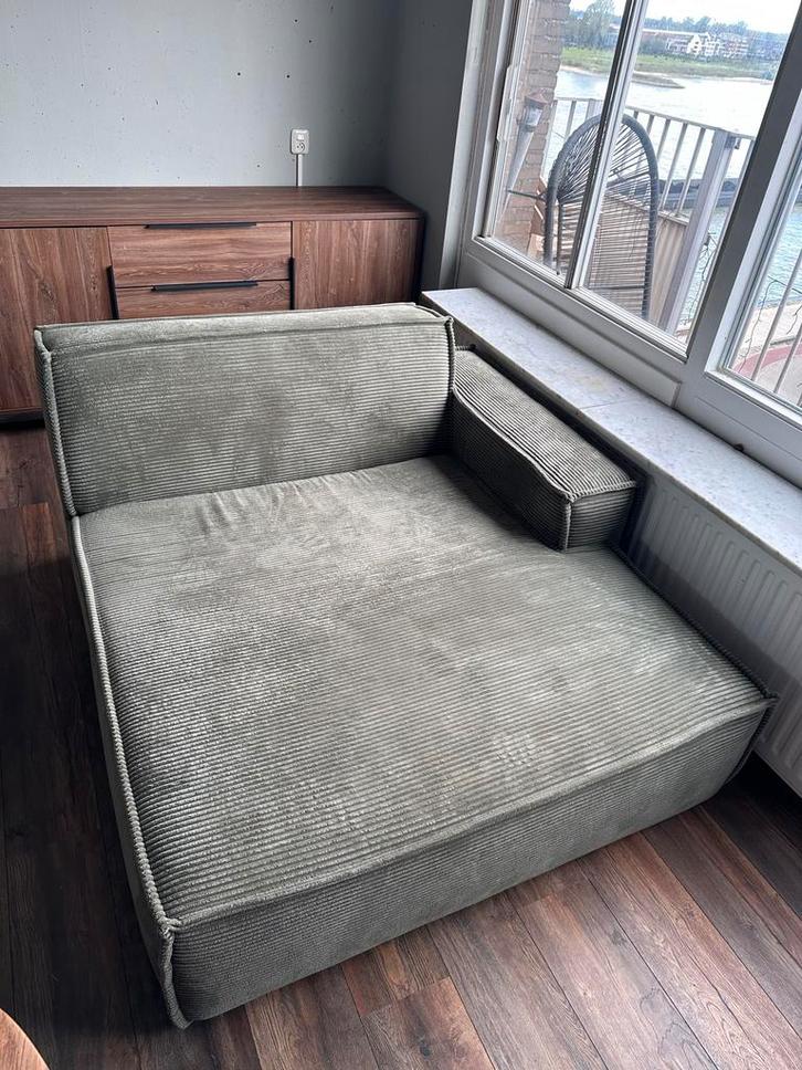 Xooon Colmar Longchair Rechts Groen, Huis en Inrichting, Banken | Sofa's en Chaises Longues, Zo goed als nieuw, Tweepersoons, Minder dan 150 cm