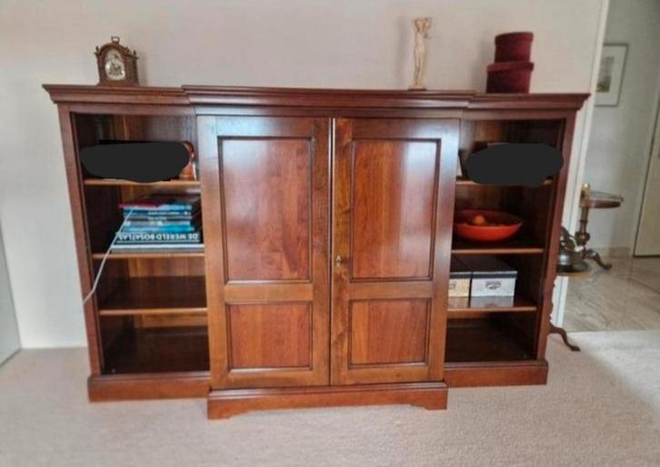 Mahonie (TV) kast, fabrikant Grange, Huis en Inrichting, Kasten | Dressoirs, Zo goed als nieuw, 200 cm of meer, 50 tot 75 cm, Met lade(s)