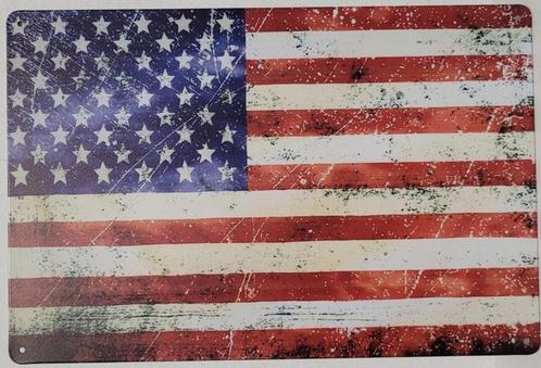 USA Amerikaanse vlag reclamebord van metaal wandbord, Diversen, Vlaggen en Wimpels, Nieuw, Ophalen of Verzenden