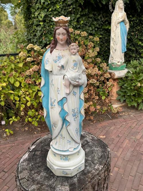 Antiek Mariabeeld ❤️  met Kindje Jezus - Porselein Jaren '20, Antiek en Kunst, Antiek | Religie, Ophalen of Verzenden