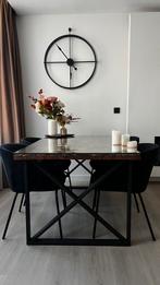 TE KOOP EETTAFEL/SALONTAFEL MET ZWARTE RIXON POTEN., Huis en Inrichting, Ophalen, Zo goed als nieuw, 4 tot 6 stoelen