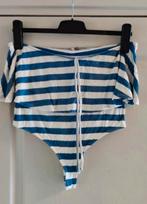 Hoog model string broek maat 38 van Asos, blauw wit., Kleding | Dames, Badmode en Zwemkleding, Blauw, Bikini, Ophalen of Verzenden