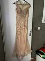 Gelegenheidjurk, Kleding | Dames, Maat 38/40 (M), Galajurk, Beige, Ophalen of Verzenden
