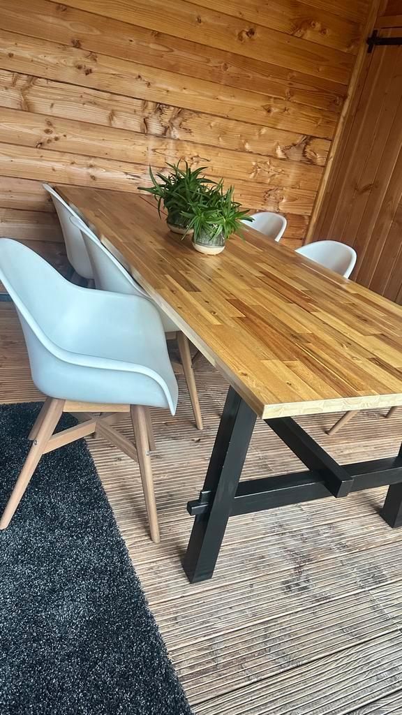 Eettafel met 6 stoelen - Mooie set!, Huis en Inrichting, Tafels | Eettafels, Gebruikt, 100 tot 150 cm, 200 cm of meer, Vijf personen of meer
