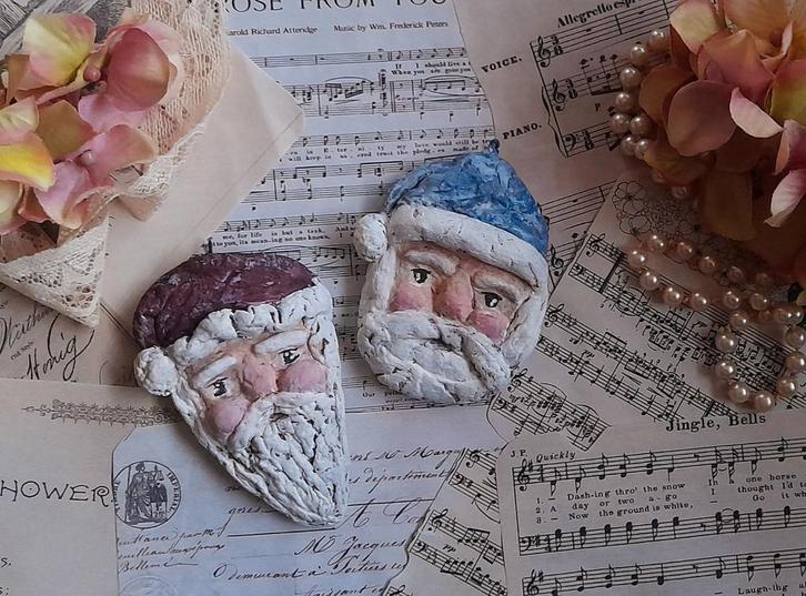 Prachtige brocante wattenpop Kerstman hangers Feathertree, Diversen, Kerst, Ophalen of Verzenden