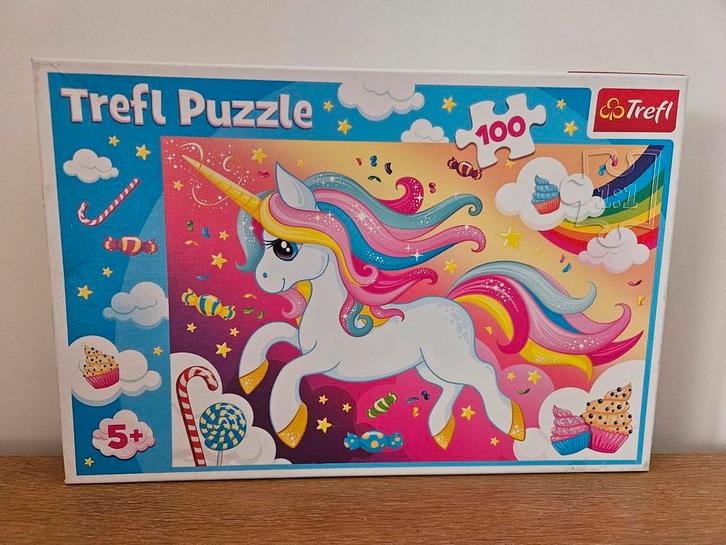 Eenhoorn Puzzel - Trefl 100 stukjes, Kinderen en Baby's, Speelgoed | Kinderpuzzels, Zo goed als nieuw, 4 tot 6 jaar, Meer dan 50 stukjes