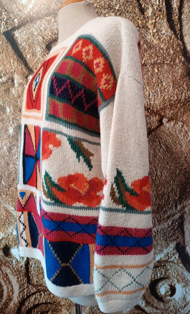 💖Prachtig 100% Alpaca dikke warme trui L XL, Kleding | Dames, Truien en Vesten, Zo goed als nieuw, Maat 42/44 (L), Blauw, Ophalen of Verzenden