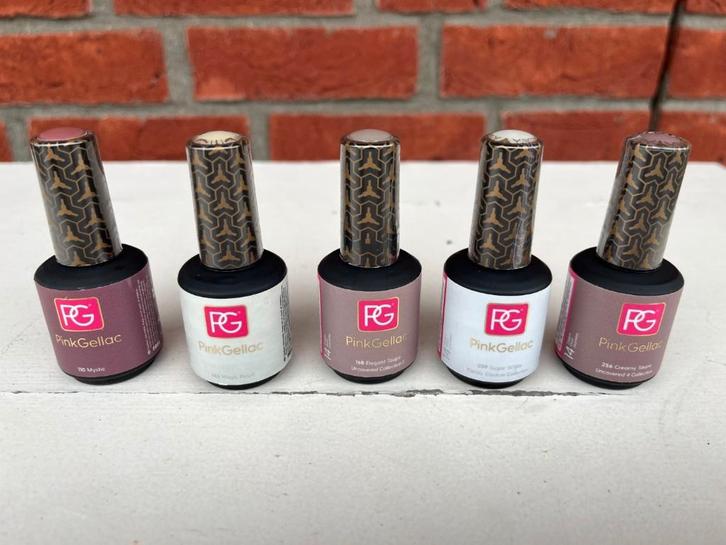 PinkGellac nagellak set (5 kleuren), Sieraden, Tassen en Uiterlijk, Uiterlijk | Cosmetica en Make-up, Zo goed als nieuw, Make-up