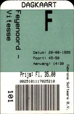 Ticket Feyenoord - Vitesse 5-2 20 augustus 1995, Gebruikt, Poster, Plaatje of Sticker, Feyenoord, Verzenden