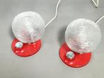 Een paar Hillebrand Space Age nachtlampjes, jaren 70, Gebruikt, -, -, Vintage, design, set, rood, space age, Hillebrand, nachtlampjes