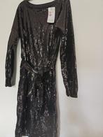 Italiaanse Jurk met pailletten, Maat 38/40 (M), Zwart, F. Fashion, Nieuw