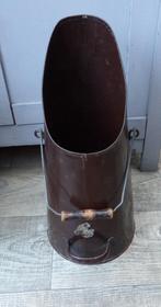 oude emaille kolenkit/ kolenbak bruin email met hengsel, Antiek en Kunst, Antiek | Emaille, Ophalen of Verzenden