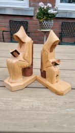 Twee boekensteunen van hout., Huis en Inrichting, Woonaccessoires | Zuilen en Pilaren, Ophalen of Verzenden, Zo goed als nieuw