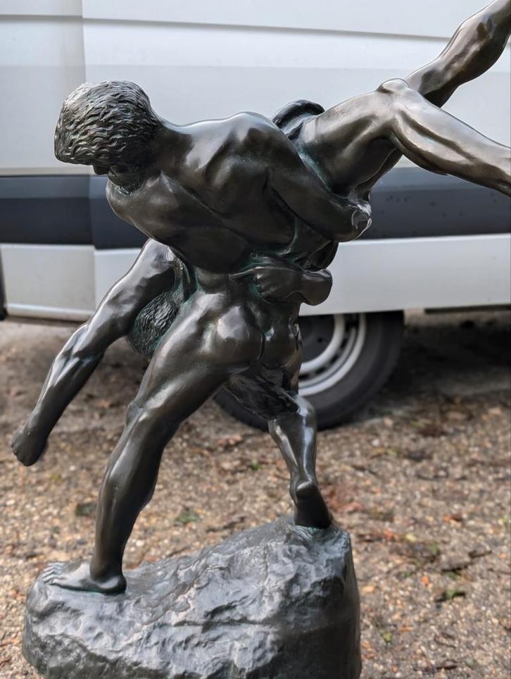 Groot antiek bronzen beeld Jef Lambeaux, Antiek en Kunst, Kunst | Beelden en Houtsnijwerken, Ophalen