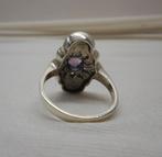 zilveren vintage ring met stenen maat 17.5 nr.532, Sieraden, Tassen en Uiterlijk, 17 tot 18, Dame, Zo goed als nieuw, Zilver