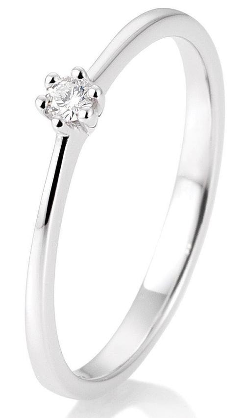 Ring witgoud met diamant, Sieraden, Tassen en Uiterlijk, Ringen, Zo goed als nieuw, Dame, 17 tot 18, Wit, Goud, Met edelsteen