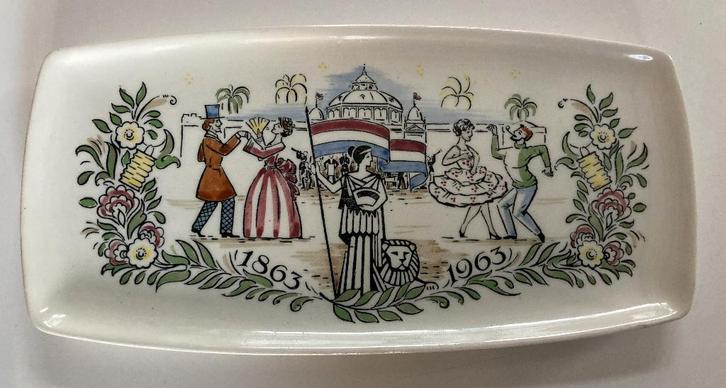 Goedewaagen de Nationale 1863 1963 schaaltje, Antiek en Kunst, Curiosa en Brocante, Verzenden