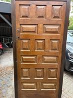 Antieke houten voordeur, Doe-het-zelf en Verbouw, Deuren en Horren, Ophalen, Gebruikt, 80 tot 100 cm, 215 cm of meer