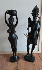 Beeldhouwwerk Afrika 2x, Ophalen of Verzenden