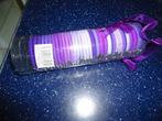 kokertjes  2 met haarelastiekjes in paars en bruintinten, Ophalen of Verzenden, Nieuw, Overige typen